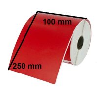 لیبل کاغذی قرمز 100 × 250