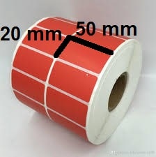 لیبل کاغذی قرمز ۲۵ × ۵۰