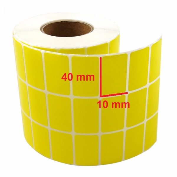 لیبل کاغذی زرد 10 × 40